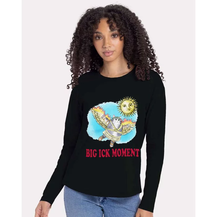 Funny Big Ick Moment Cat Lover Gift Womens Cotton Relaxed Long Sleeve T-Shirt