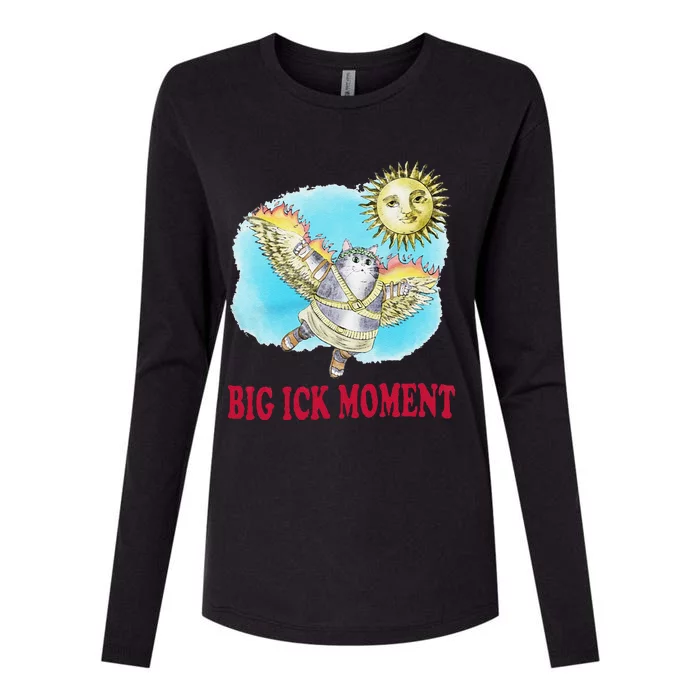 Funny Big Ick Moment Cat Lover Gift Womens Cotton Relaxed Long Sleeve T-Shirt