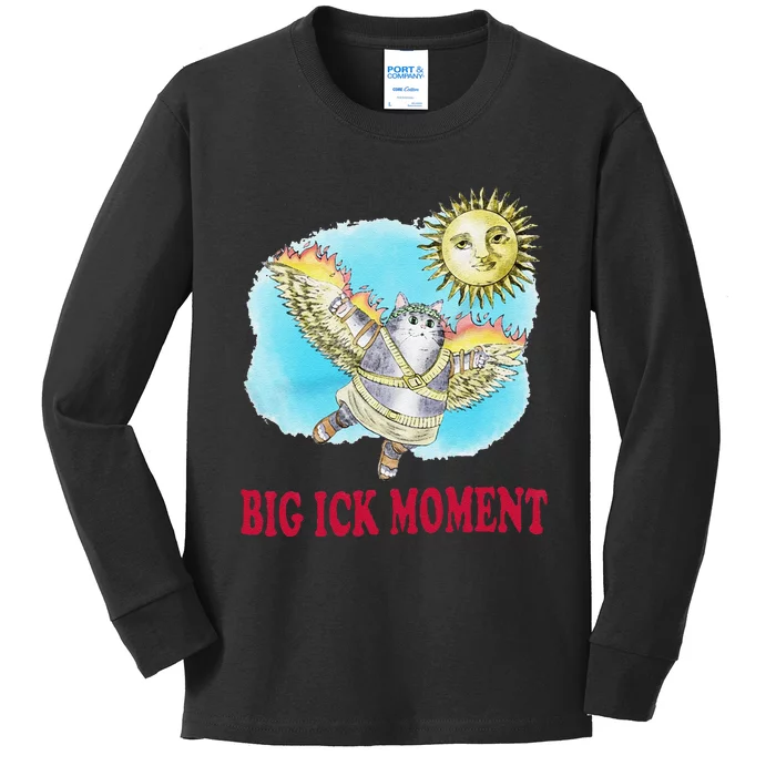 Funny Big Ick Moment Cat Lover Gift Kids Long Sleeve Shirt