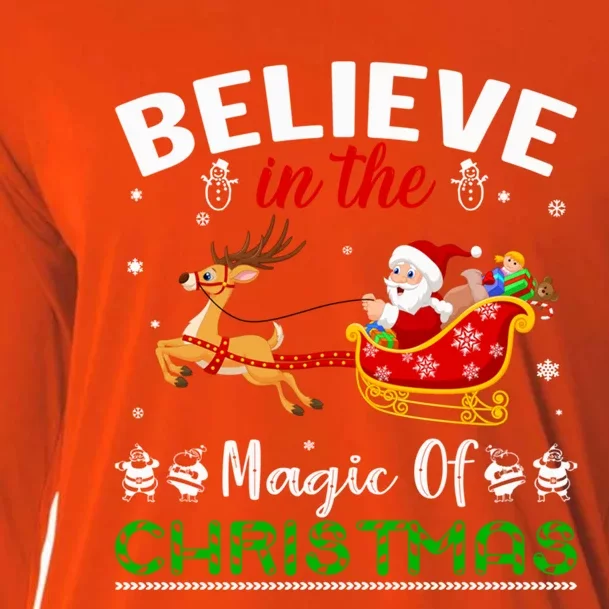 Funny Believe In The Magic Of Christmas Gift Cooling Performance Long Sleeve Crew