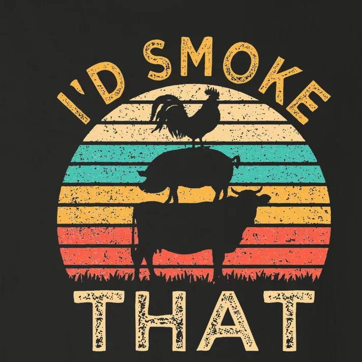 Funny BBQ Id Smoke That Barbeque Retro Grilling Toddler Long Sleeve Shirt