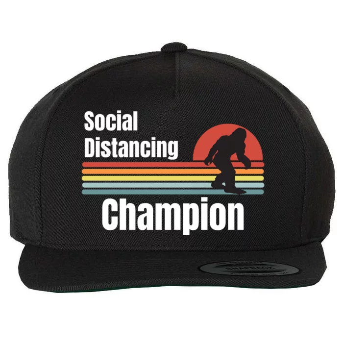 Funny Bigfoot I Was Social Distancing Before It Was Cool Wool Snapback Cap