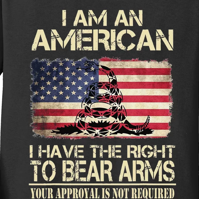 Funny Bïden I Am An American I Have The Right To Bear Arms Kids Long Sleeve Shirt