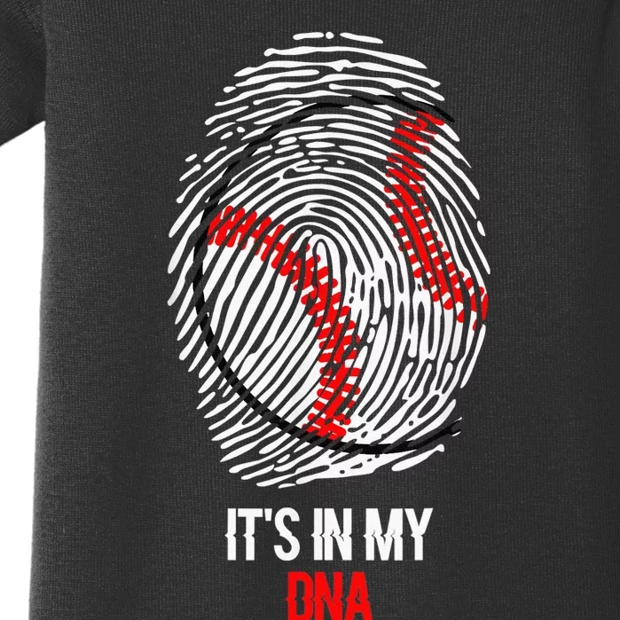 Funny Baseball  - It's in my DNA Fingerprint Shirt Baby Bodysuit