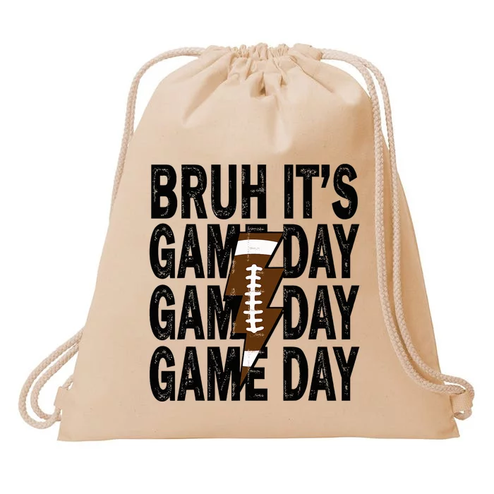 Football Bruh Its Game Day Football Drawstring Bag