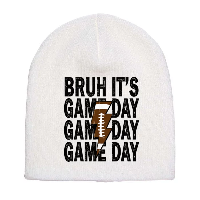 Football Bruh Its Game Day Football Short Acrylic Beanie