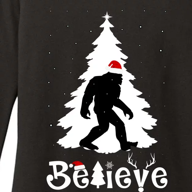 Funny Believe In Sasquatch Christmas Womens CVC Long Sleeve Shirt