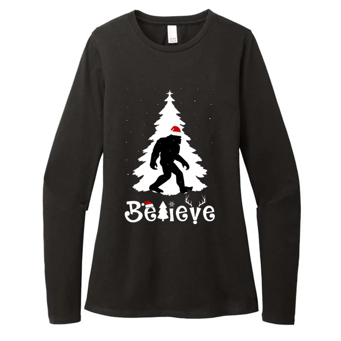 Funny Believe In Sasquatch Christmas Womens CVC Long Sleeve Shirt