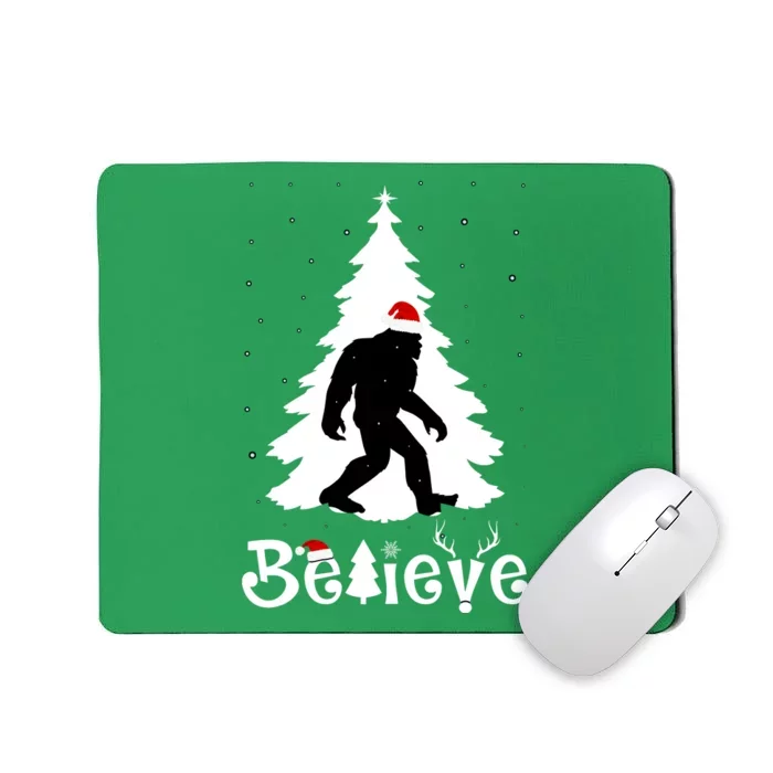 Funny Believe In Sasquatch Christmas Mousepad