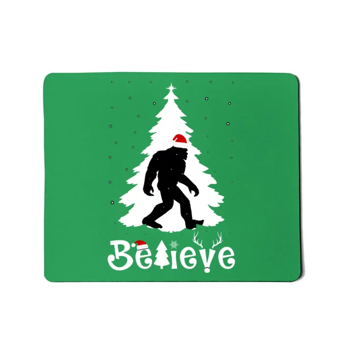 Funny Believe In Sasquatch Christmas Mousepad