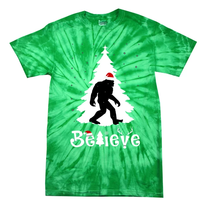 Funny Believe In Sasquatch Christmas Tie-Dye T-Shirt