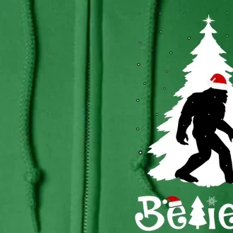 Funny Believe In Sasquatch Christmas Full Zip Hoodie