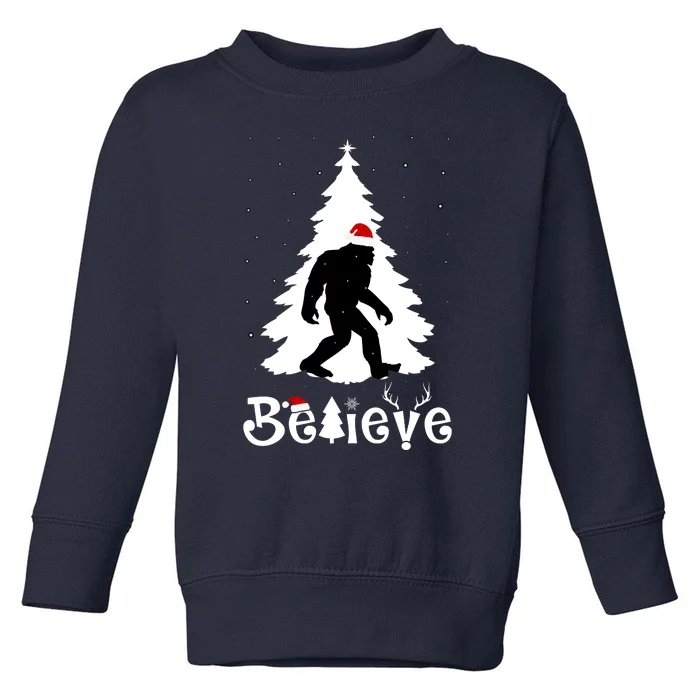 Funny Believe In Sasquatch Christmas Toddler Sweatshirt