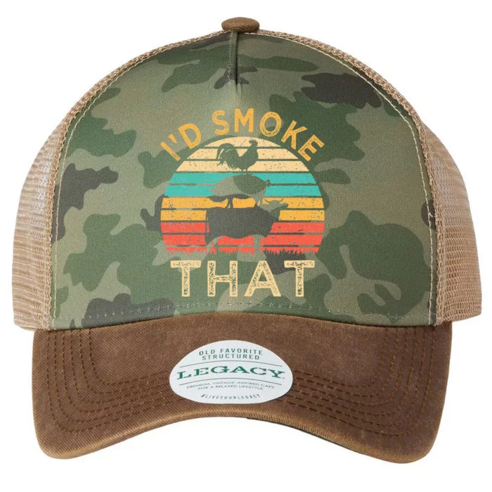 Funny BBQ Id Smoke That Barbeque Retro Grilling Legacy Tie Dye Trucker Hat