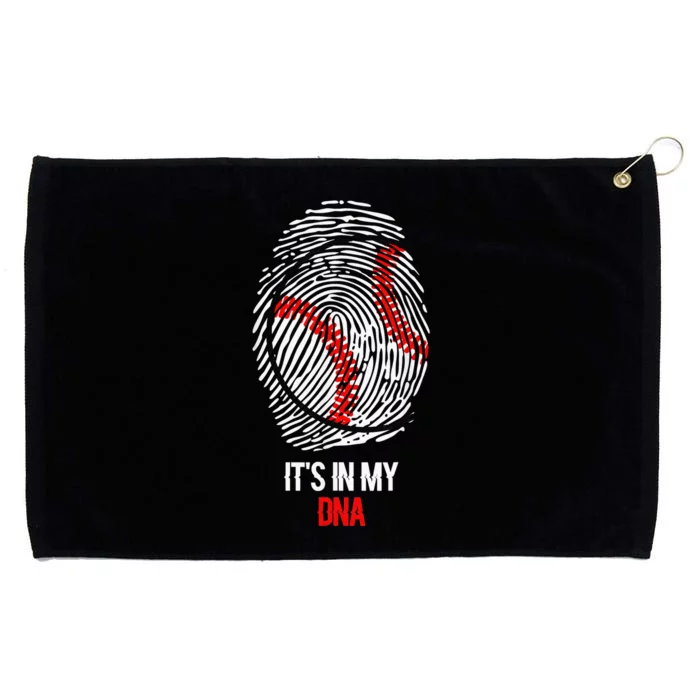 Funny Baseball It's In My DNA Fingerprint Grommeted Golf Towel