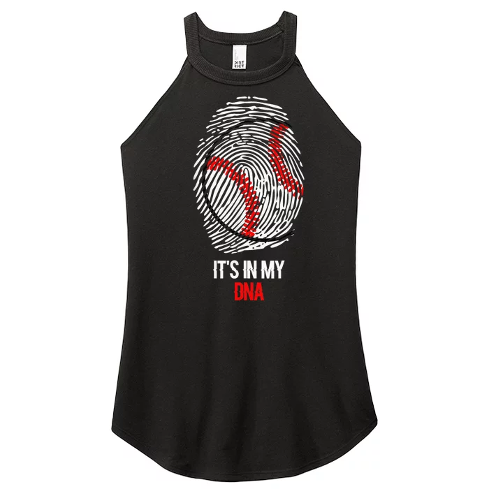 Funny Baseball It's In My DNA Fingerprint Women’s Perfect Tri Rocker Tank