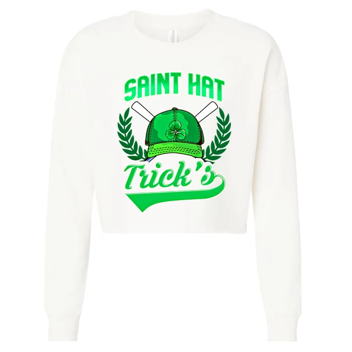 Funny Baseball Irish St Patricks Day Gift Cropped Pullover Crew