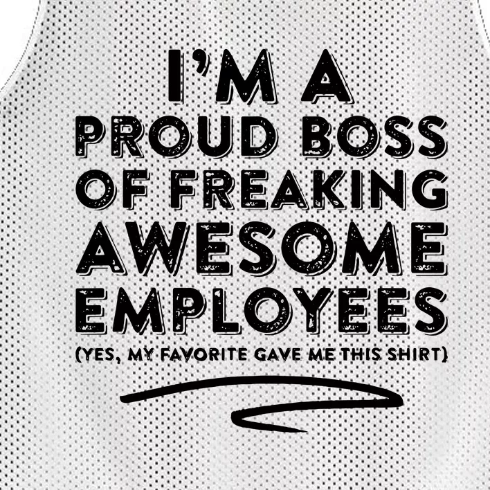 Funny Boss Im A Proud Boss Of Freaking Awesome Mesh Reversible Basketball Jersey Tank