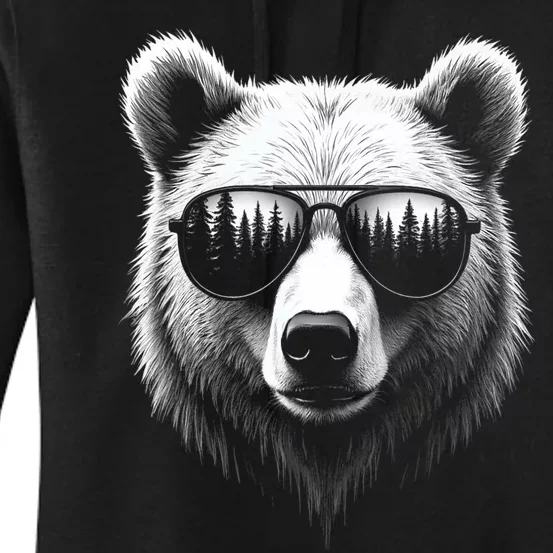 Funny Bear In Sunglasses Bears Women's Pullover Hoodie