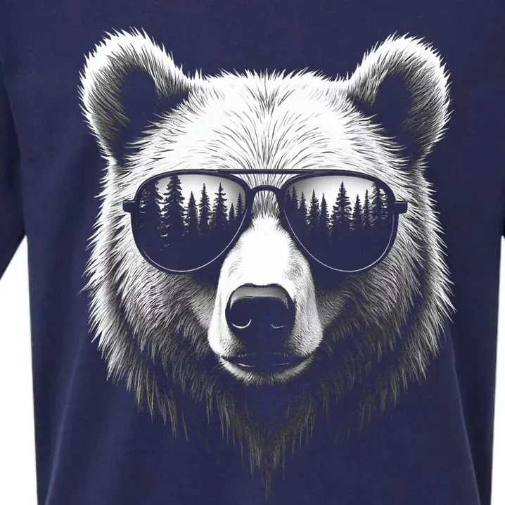 Funny Bear In Sunglasses Bears Sueded Cloud Jersey T-Shirt