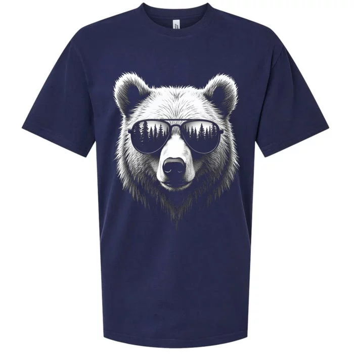 Funny Bear In Sunglasses Bears Sueded Cloud Jersey T-Shirt