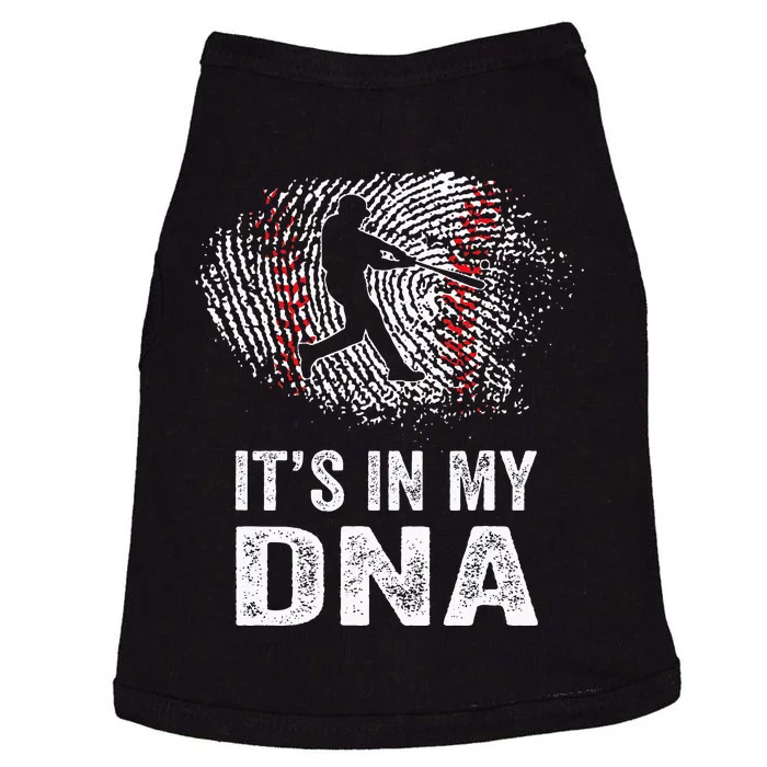 Funny Baseball Its In My DNA Fingerprint Doggie Tank