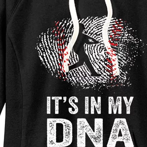 Funny Baseball Its In My DNA Fingerprint Women's Fleece Hoodie