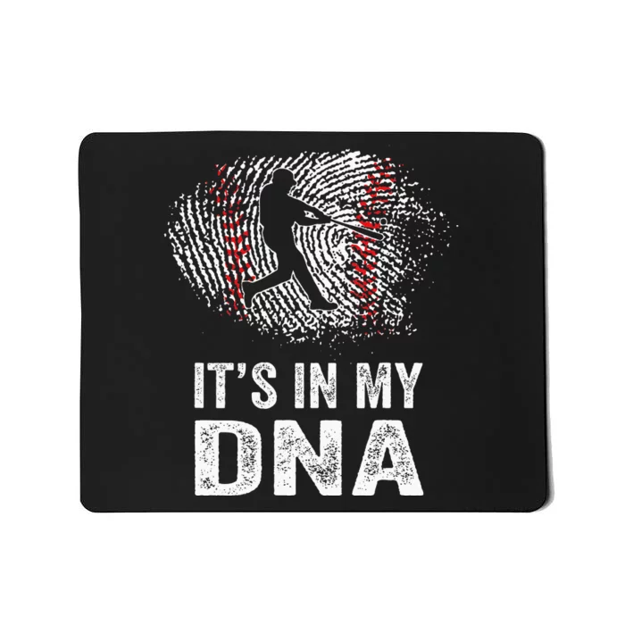 Funny Baseball Its In My DNA Fingerprint Mousepad