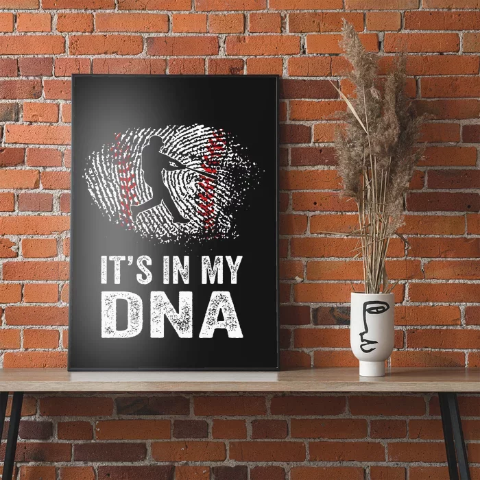 Funny Baseball Its In My DNA Fingerprint Poster