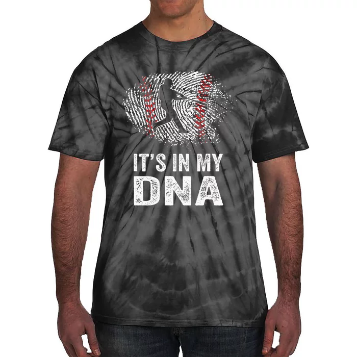 Funny Baseball Its In My DNA Fingerprint Tie-Dye T-Shirt