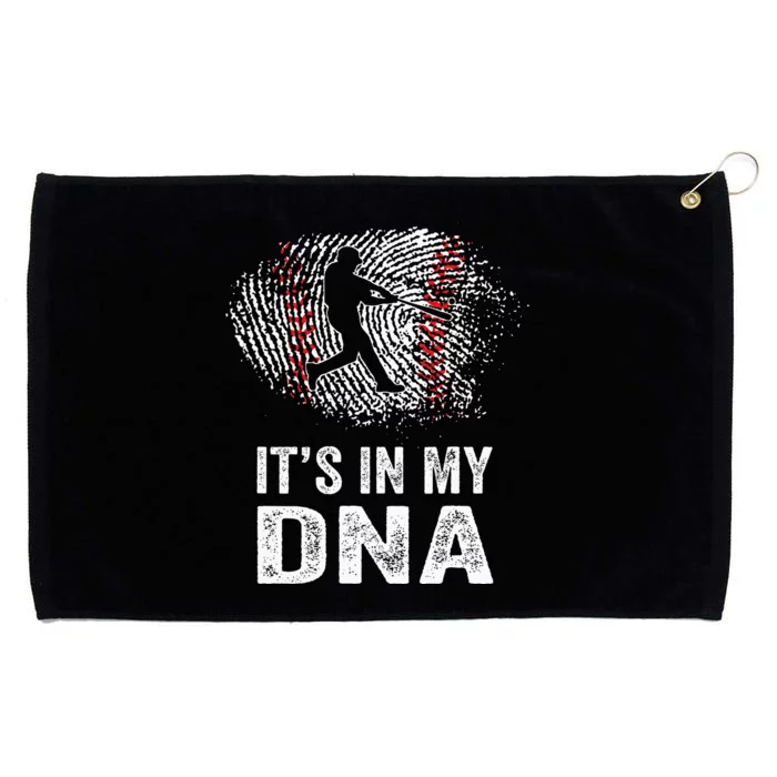 Funny Baseball Its In My DNA Fingerprint Grommeted Golf Towel