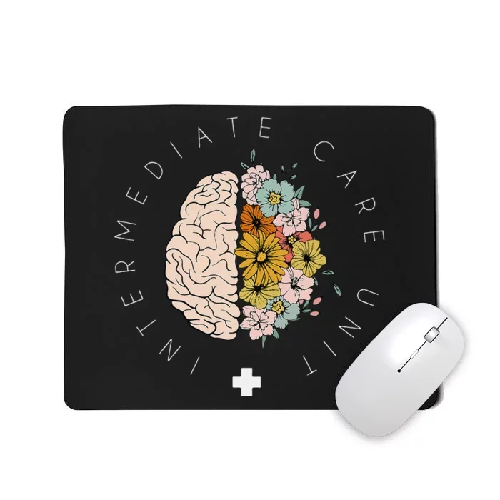 Floral Brain Imcu Intermediate Care Unit Nurse Appreciation Mousepad