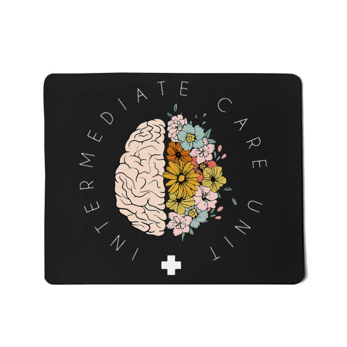 Floral Brain Imcu Intermediate Care Unit Nurse Appreciation Mousepad