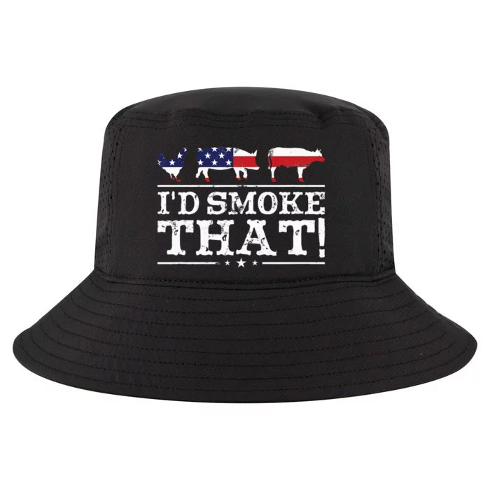 Funny Bbq Id Smoke That Meat Pitmaster Cool Comfort Performance Bucket Hat