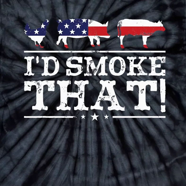 Funny Bbq Id Smoke That Meat Pitmaster Tie-Dye T-Shirt