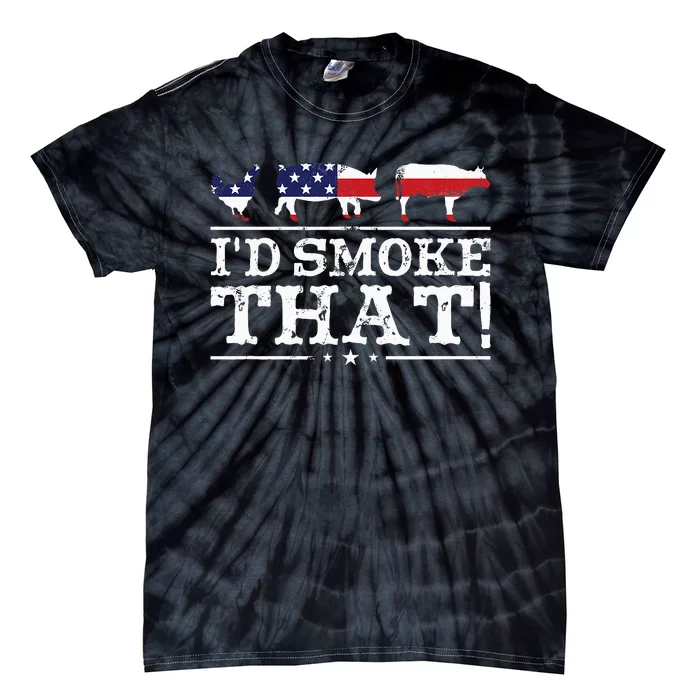 Funny Bbq Id Smoke That Meat Pitmaster Tie-Dye T-Shirt