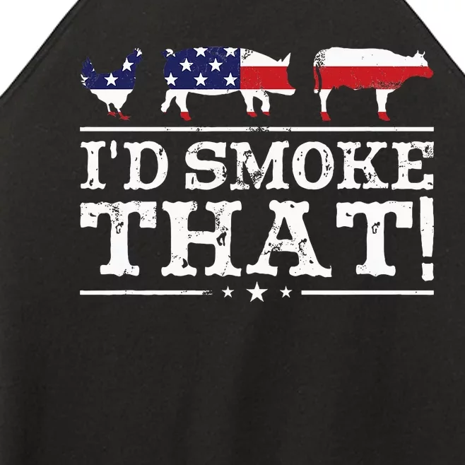 Funny Bbq Id Smoke That Meat Pitmaster Women’s Perfect Tri Rocker Tank