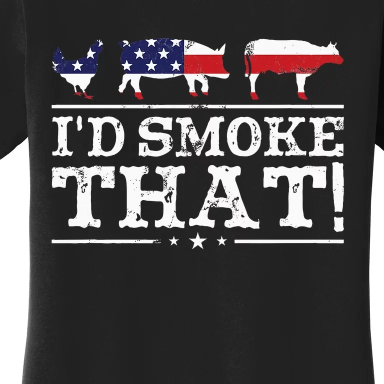 Funny Bbq Id Smoke That Meat Pitmaster Women's T-Shirt