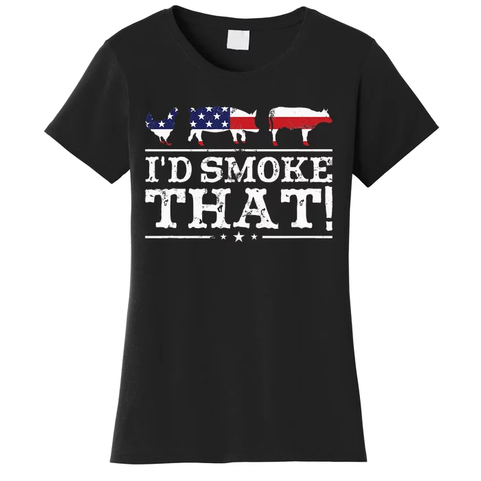 Funny Bbq Id Smoke That Meat Pitmaster Women's T-Shirt