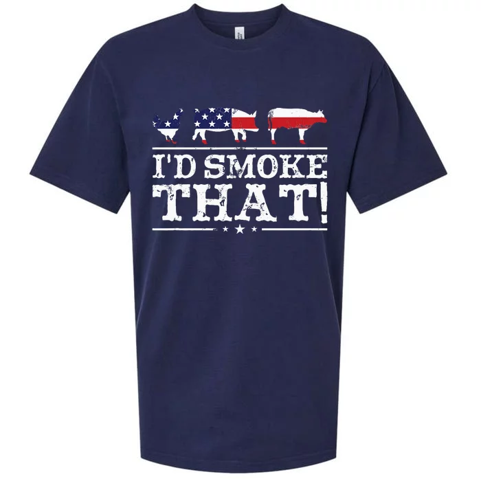 Funny Bbq Id Smoke That Meat Pitmaster Sueded Cloud Jersey T-Shirt