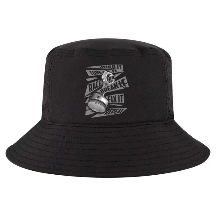 Funny Build It Tune It Race It Break It Fix It Repeat Cool Comfort Performance Bucket Hat