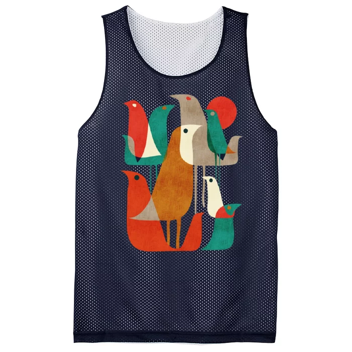 Flock Bird Illustration Mesh Reversible Basketball Jersey Tank