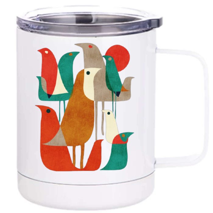 Flock Bird Illustration Front & Back 12oz Stainless Steel Tumbler Cup