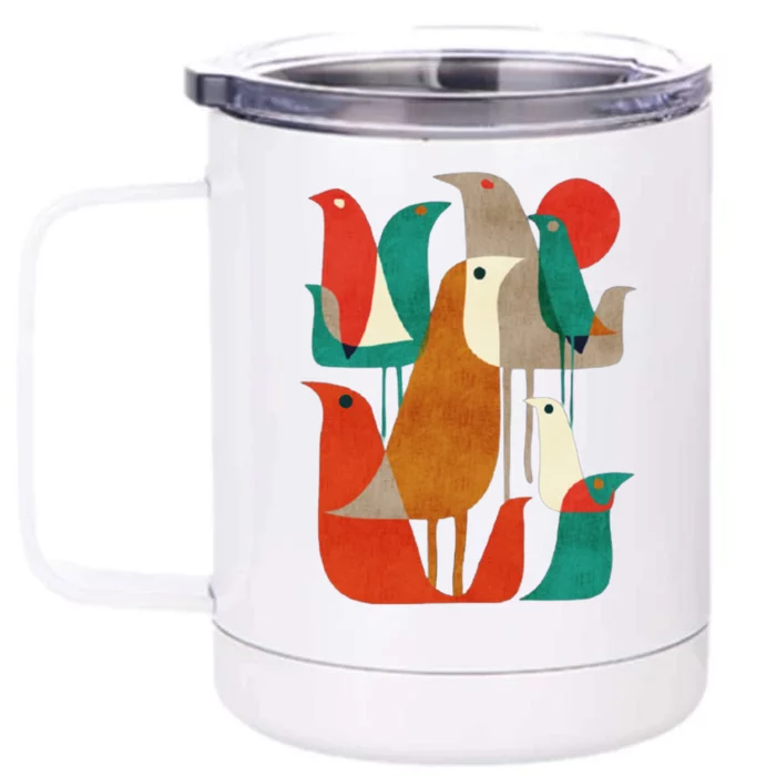 Flock Bird Illustration Front & Back 12oz Stainless Steel Tumbler Cup