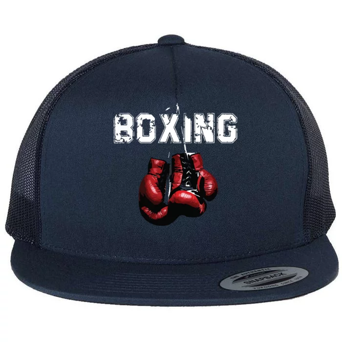 Funny Boxing I Love Boxing Flat Bill Trucker Hat