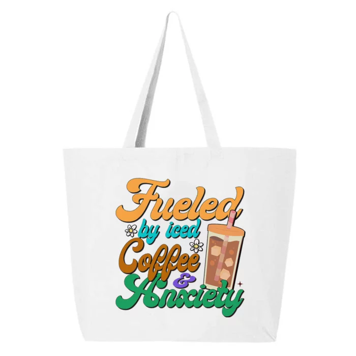 Fueled By Iced Coffee and Anxiety Funny Iced Coffee Lover 25L Jumbo Tote