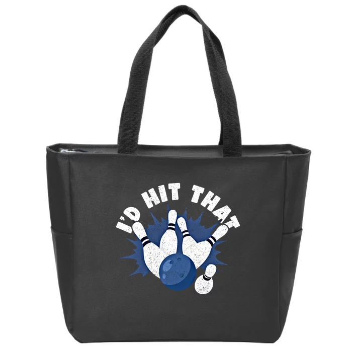 Funny Bowling ID Hit That Cute Gift Zip Tote Bag