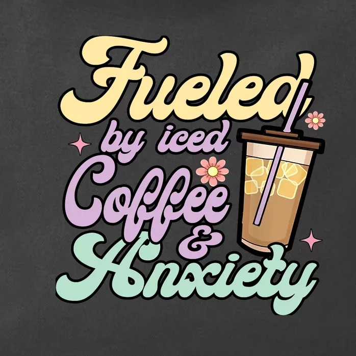 Fueled By Iced Coffee And Anxiety Funny Coffee Lover Zip Tote Bag