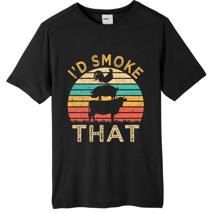 Funny BBQ Id Smoke That Barbeque Retro Grilling ChromaSoft Performance T-Shirt