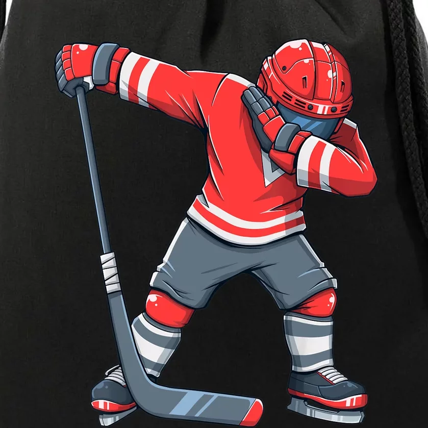 Funny Boy Ice Hockey Dab, Dabbing Player Drawstring Bag